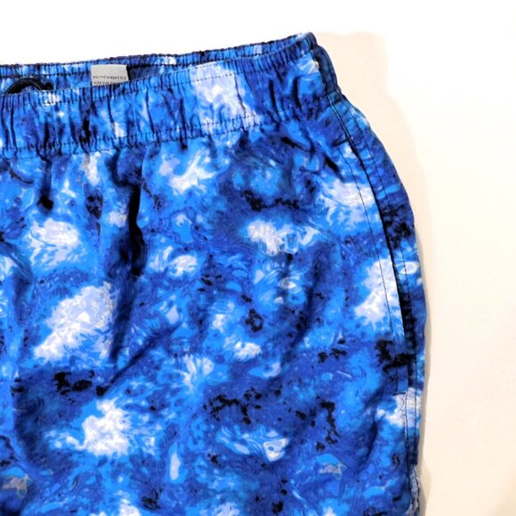 Perry Ellis America Active Swim Shorts Mens XL Blue Abstract Mesh Lining Nylon - Picture 2 of 5